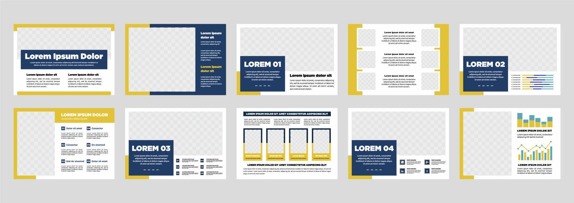 Business presentation templates set. Use for modern presentation background  brochure design  website slider  landing page  annual report  company profile vector