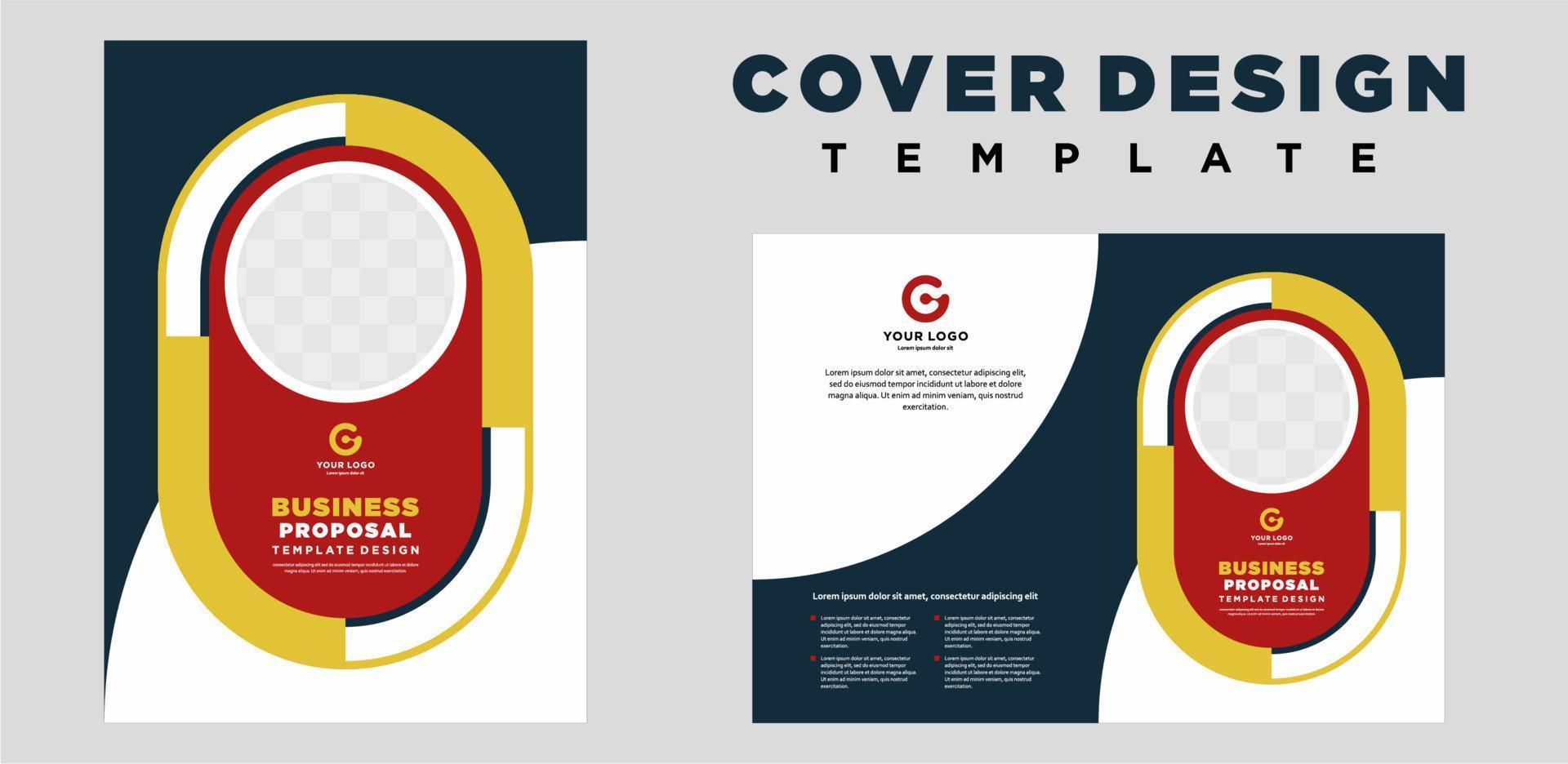 company profile cover template layout design or brochure cover template design vector