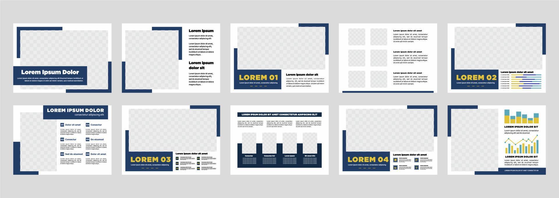 Business presentation templates set. Use for modern presentation background  brochure design  website slider  landing page  annual report  company profile vector