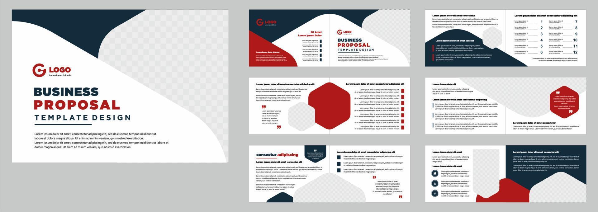 Minimalist business proposal template vector