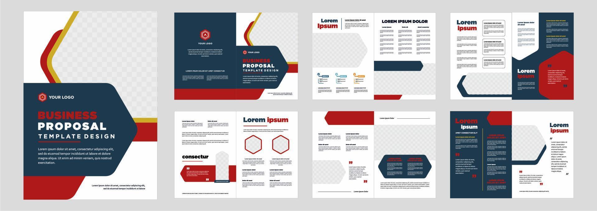 Company profile proposal or brochure template layout design shape minimalist business proposal or brochure template design vector