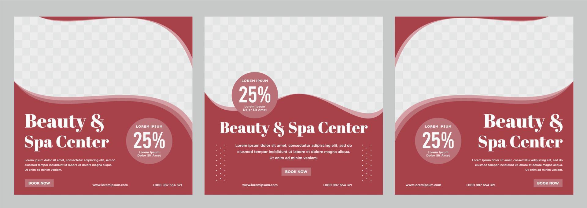 Beauty and spa social media post or banner template vector