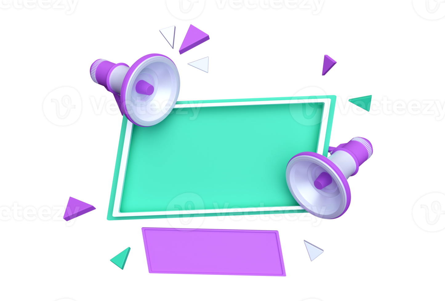 3d rendere minimalista megafono. 3d rendere illustrazione. png