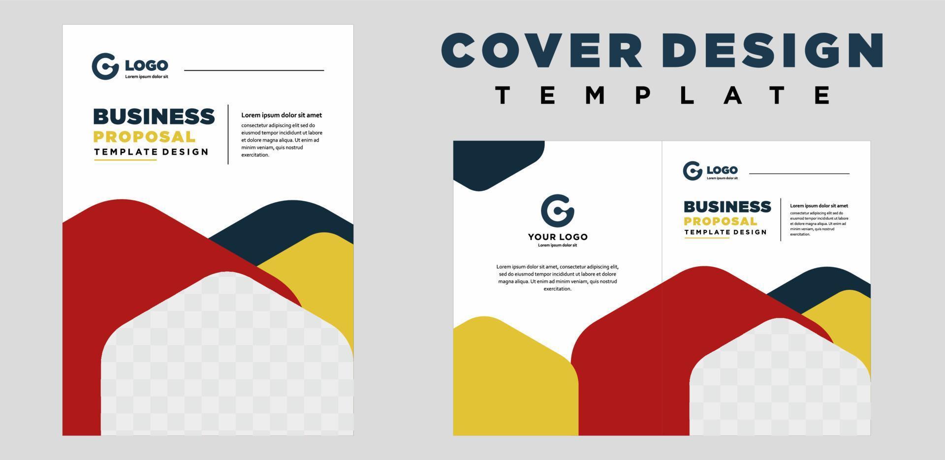 company profile cover template layout design or brochure cover template design vector