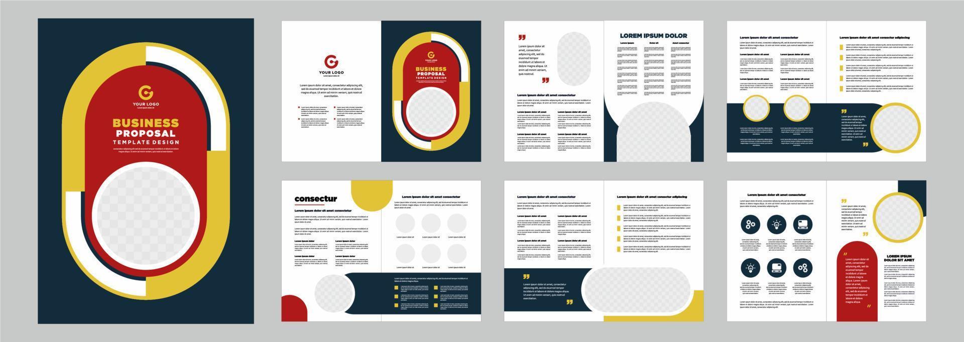 Company profile proposal or brochure template layout design shape minimalist business proposal or brochure template design vector