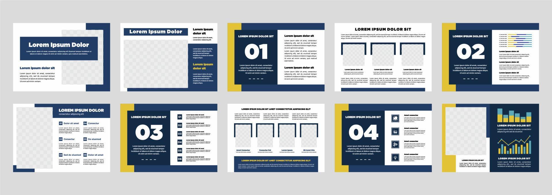 Business presentation templates set. Use for modern presentation background  brochure design  website slider  landing page  annual report  company profile vector