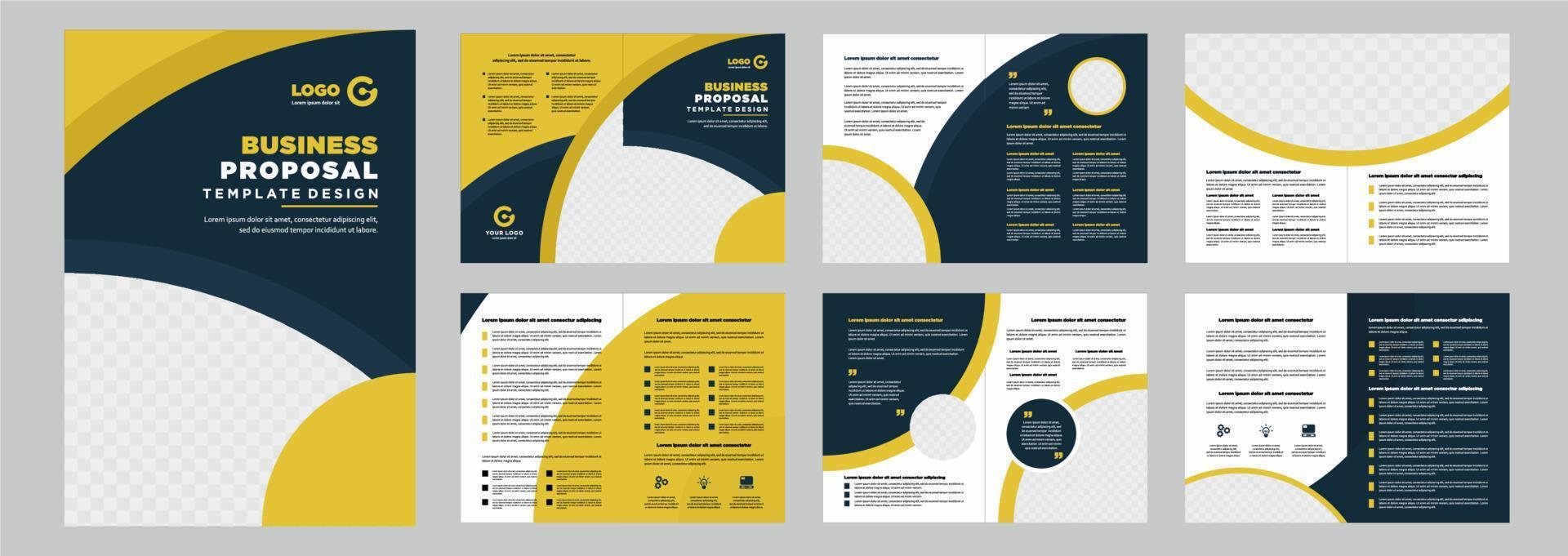 propuesta de perfil de empresa o diseño de plantilla de folleto forma propuesta de negocio minimalista o diseño de plantilla de folleto vector