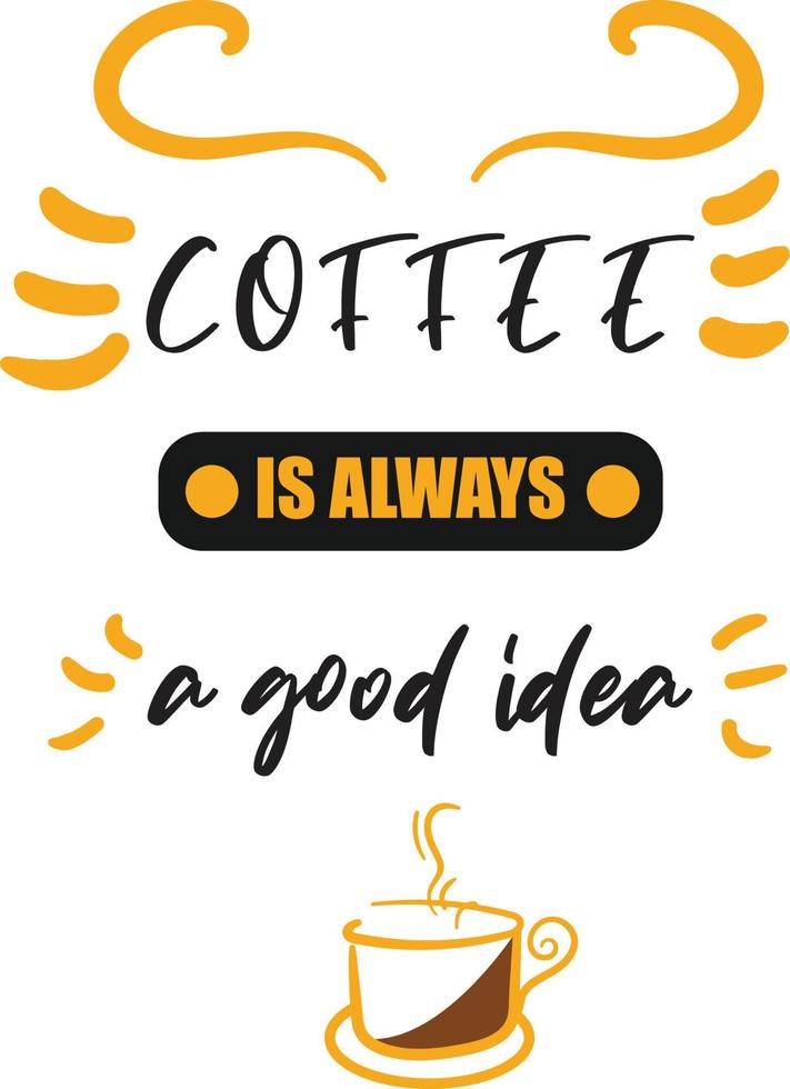 el café siempre es una buena idea vector