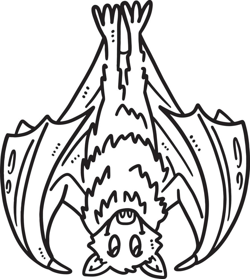 Baby Bat Isolated Coloring Page for Kids vector