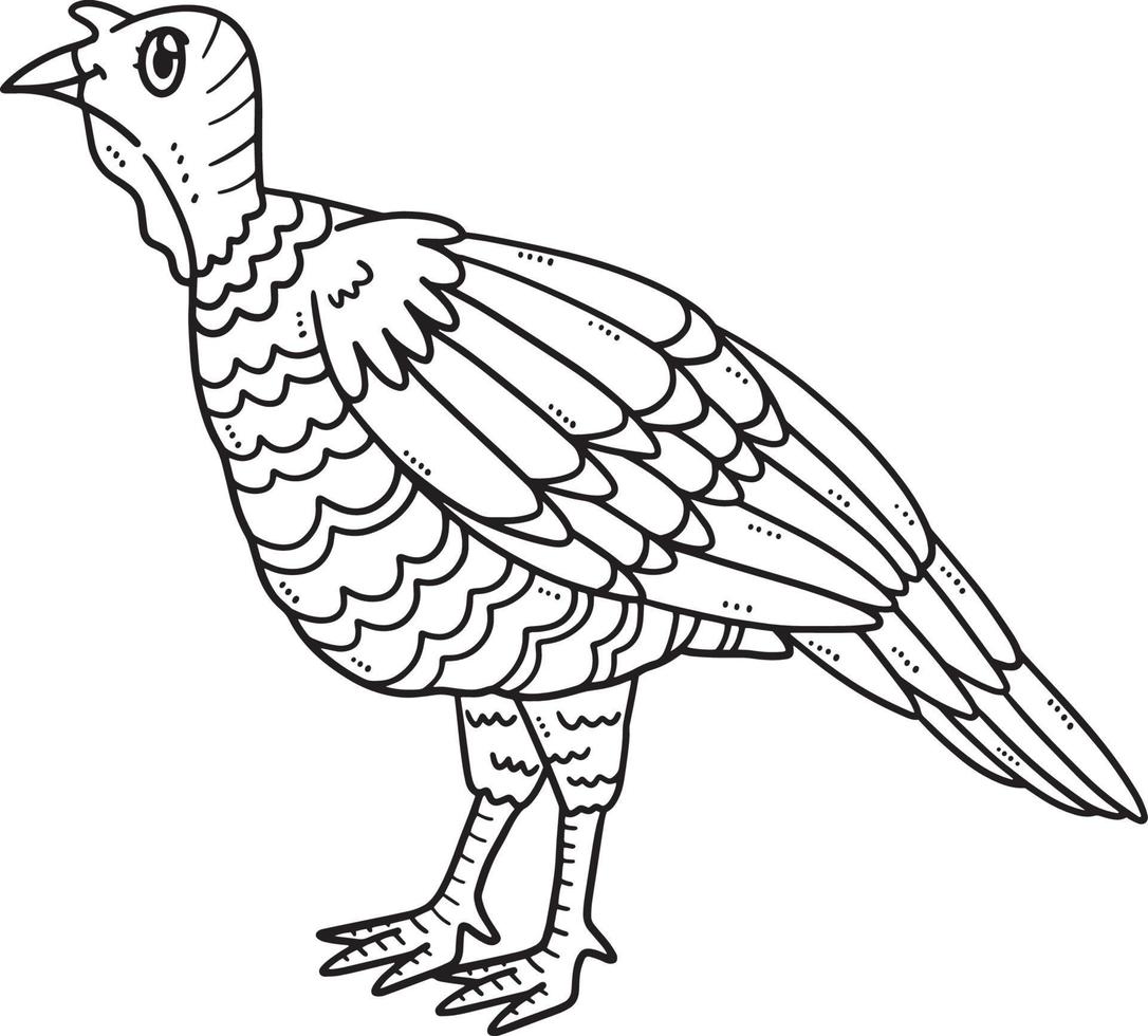 Mother Turkey Isolated Coloring Page for Kids vector