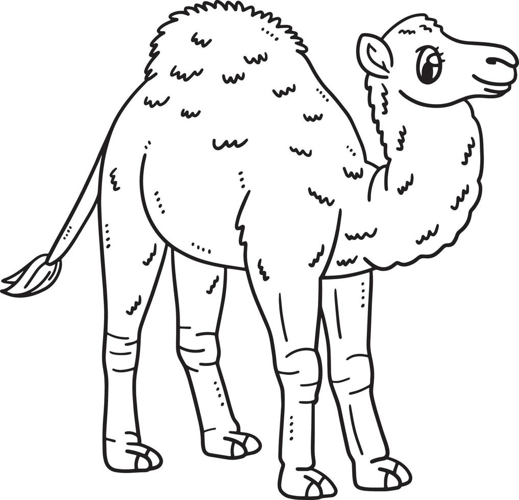 Mother Dromedary Isolated Coloring Page for Kids vector