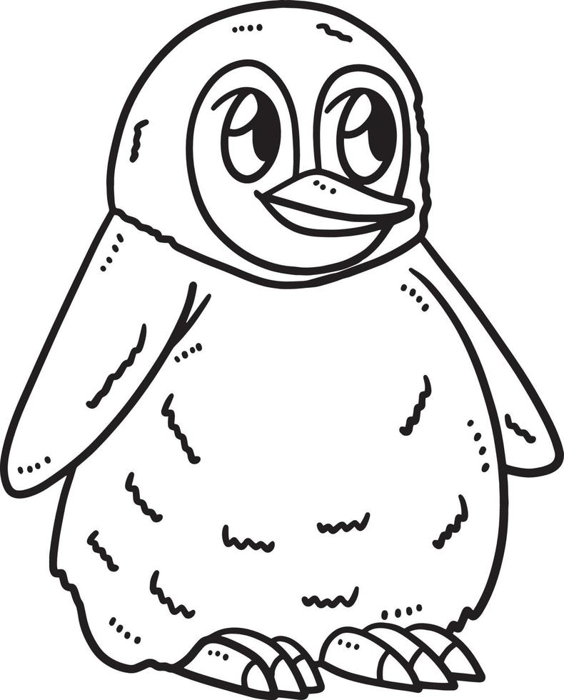 Baby Penguin Isolated Coloring Page for Kids vector