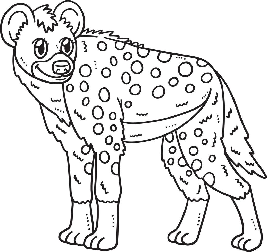 Mother Hyena Isolated Coloring Page for Kids vector
