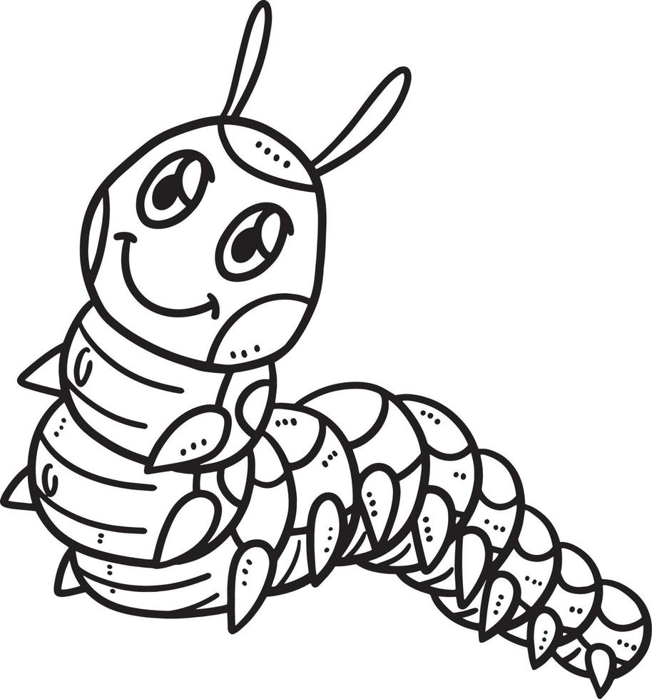 Baby Caterpillar Isolated Coloring Page for Kids vector