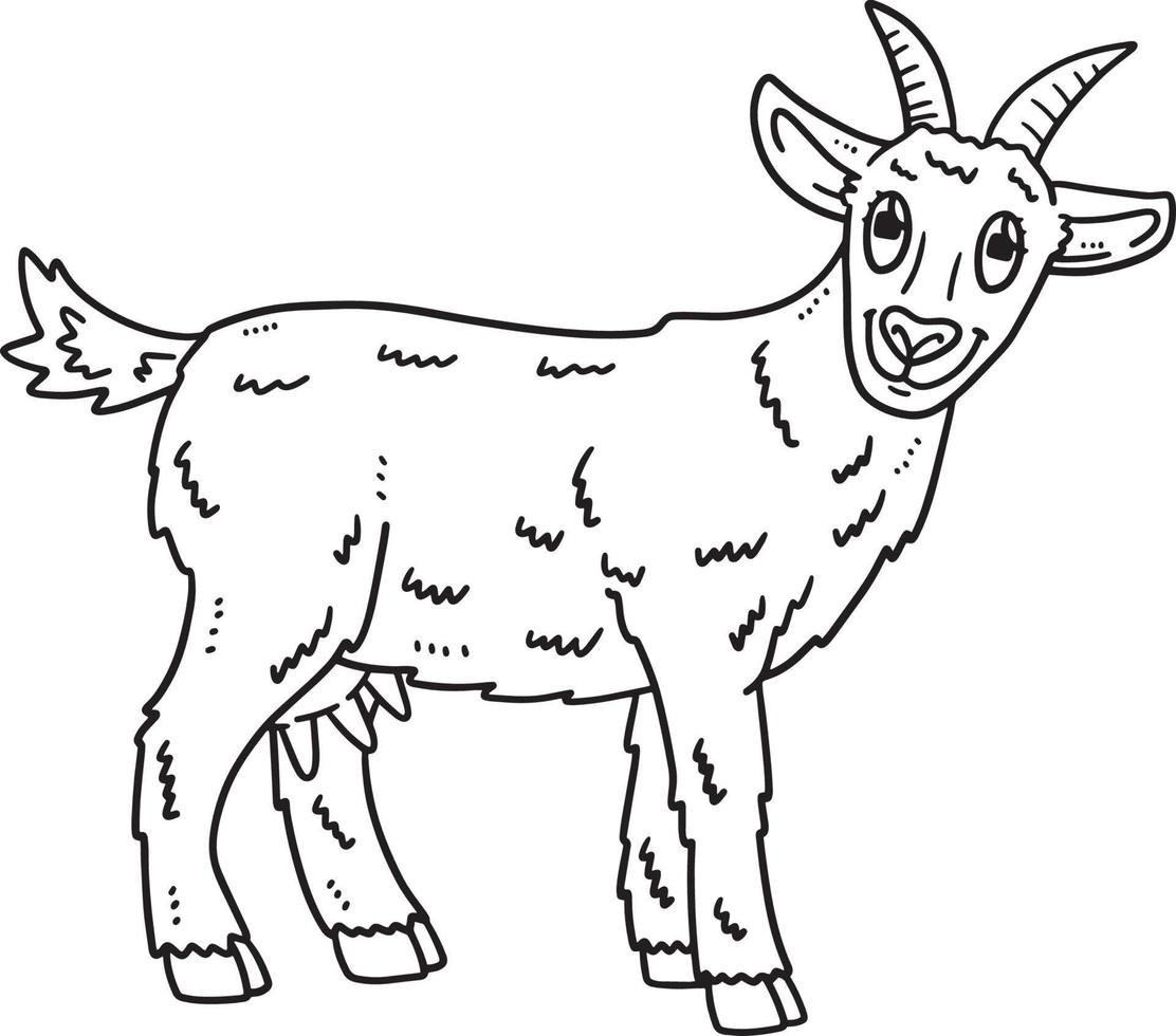 Mother Goat Isolated Coloring Page for Kids vector