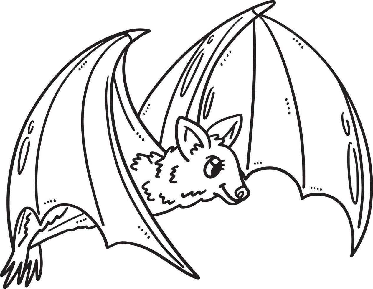 Mother Bat Isolated Coloring Page for Kids vector