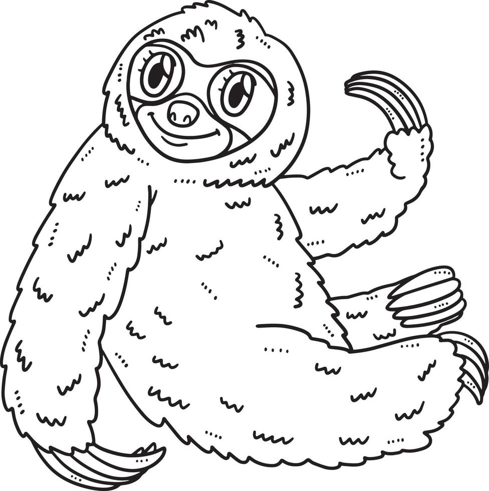 Mother Sloth Isolated Coloring Page for Kids vector