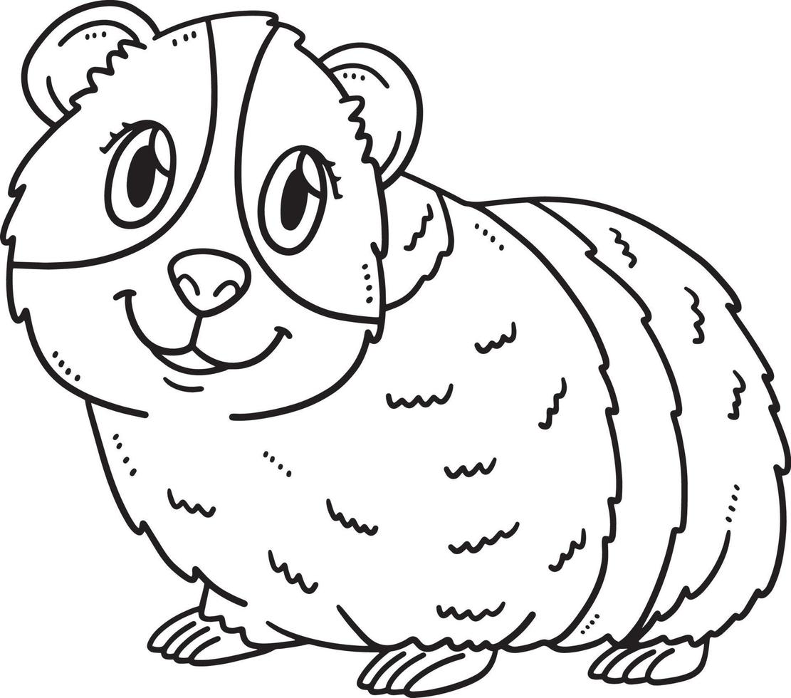 Mother Guinea Pig Isolated Coloring Page for Kids vector