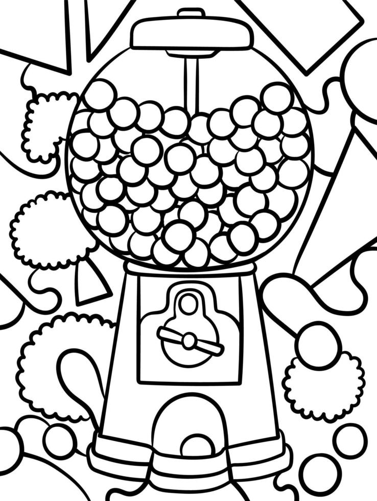 Gumball Sweet Food Coloring Page for Kids vector