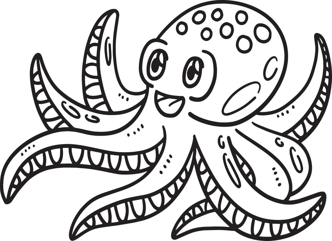 pulpo bebé aislado página para colorear para niños vector