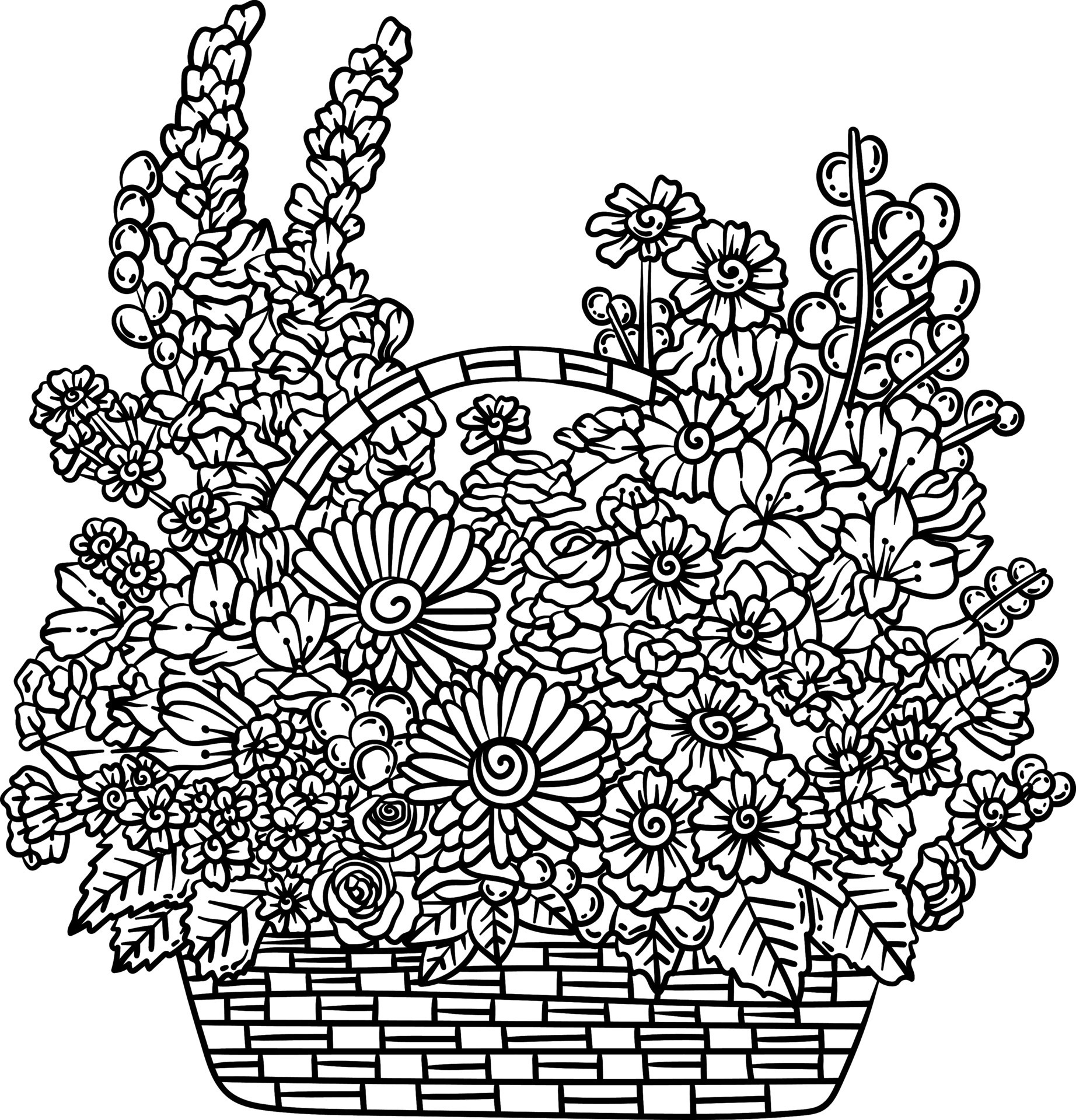 Flower Coloring Page Vector Art, Icons, and Graphics for Free Download