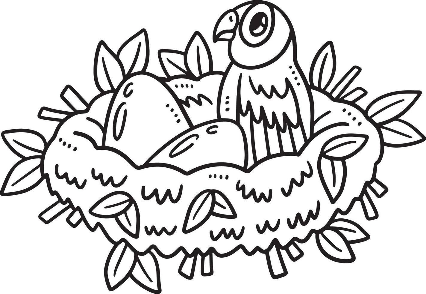 Baby Parrot Isolated Coloring Page for Kids vector