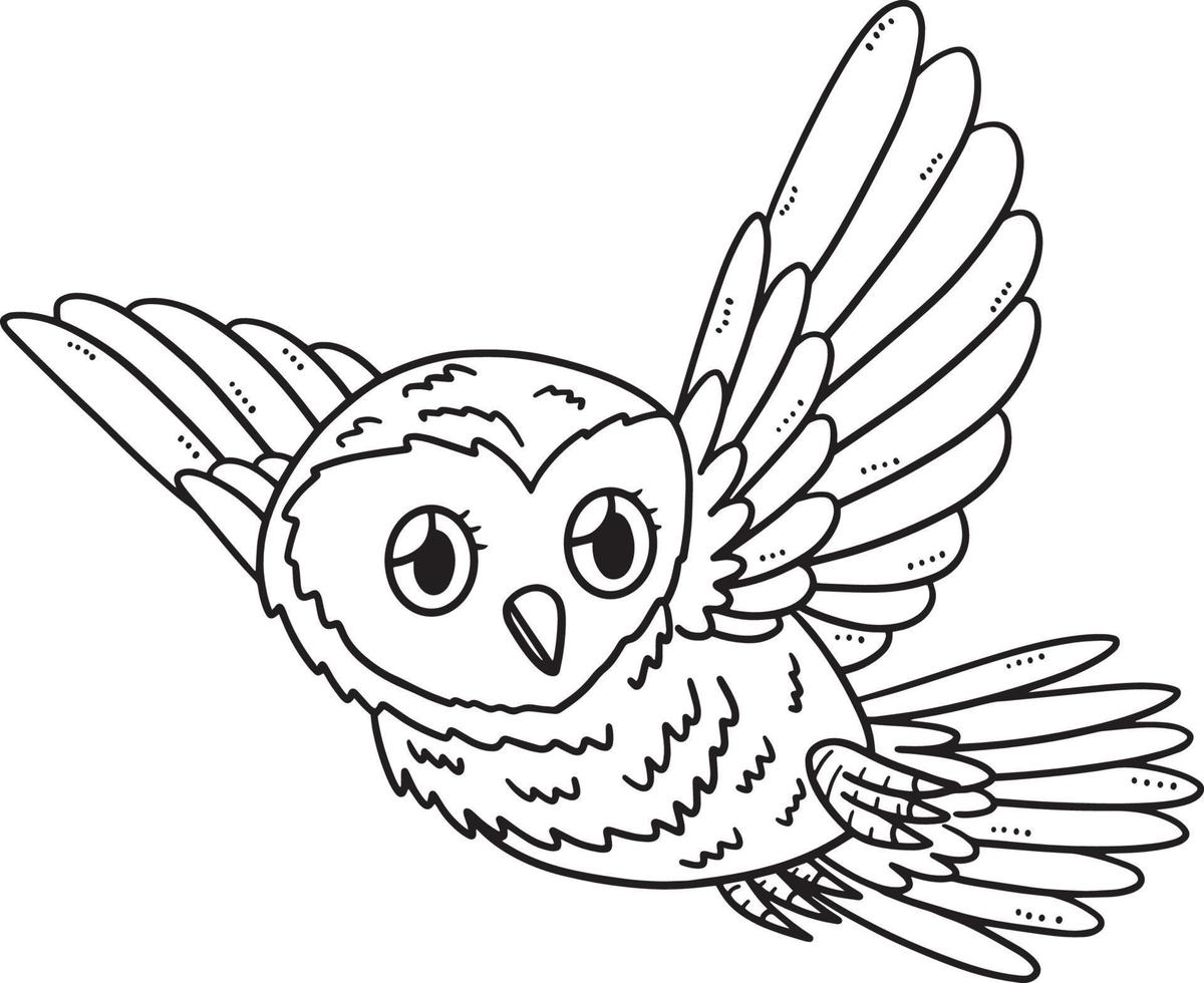 Baby Owl Isolated Coloring Page for Kids vector