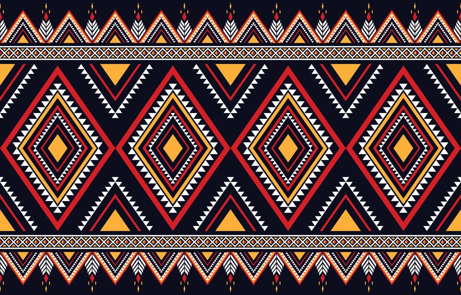 concepto geométrico de patrones étnicos sin fisuras. geometría estilo indígena de patrones sin fisuras. diseño para indígenas, tela, boho, alfombra, ikat, tribal, batik, textura, vector, ilustración, estilo patrón. vector