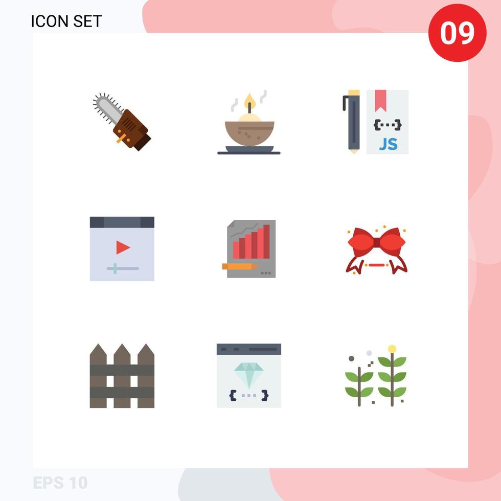 9 Universal Flat Colors Set for Web and Mobile Applications analysis website coding page app Editable Vector Design Elements