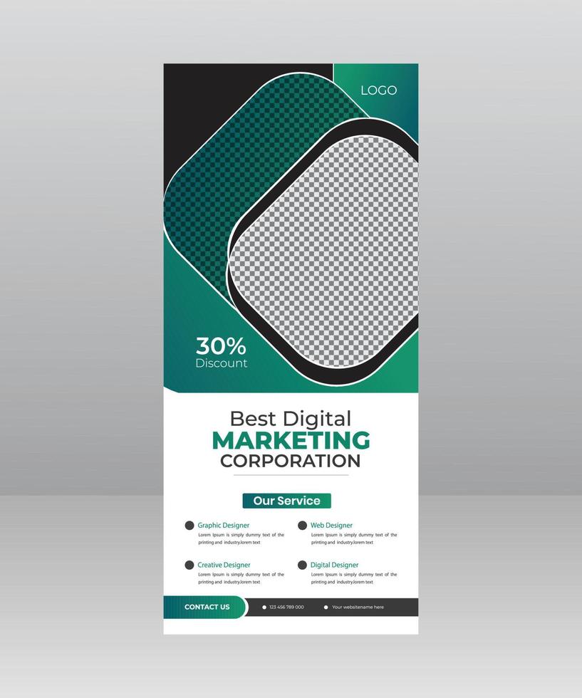 Roll Up Banner Stand Template Design, Business Flyer, Display, X-banner, Flag-banner, and Cover Presentation for Multipurpose vector