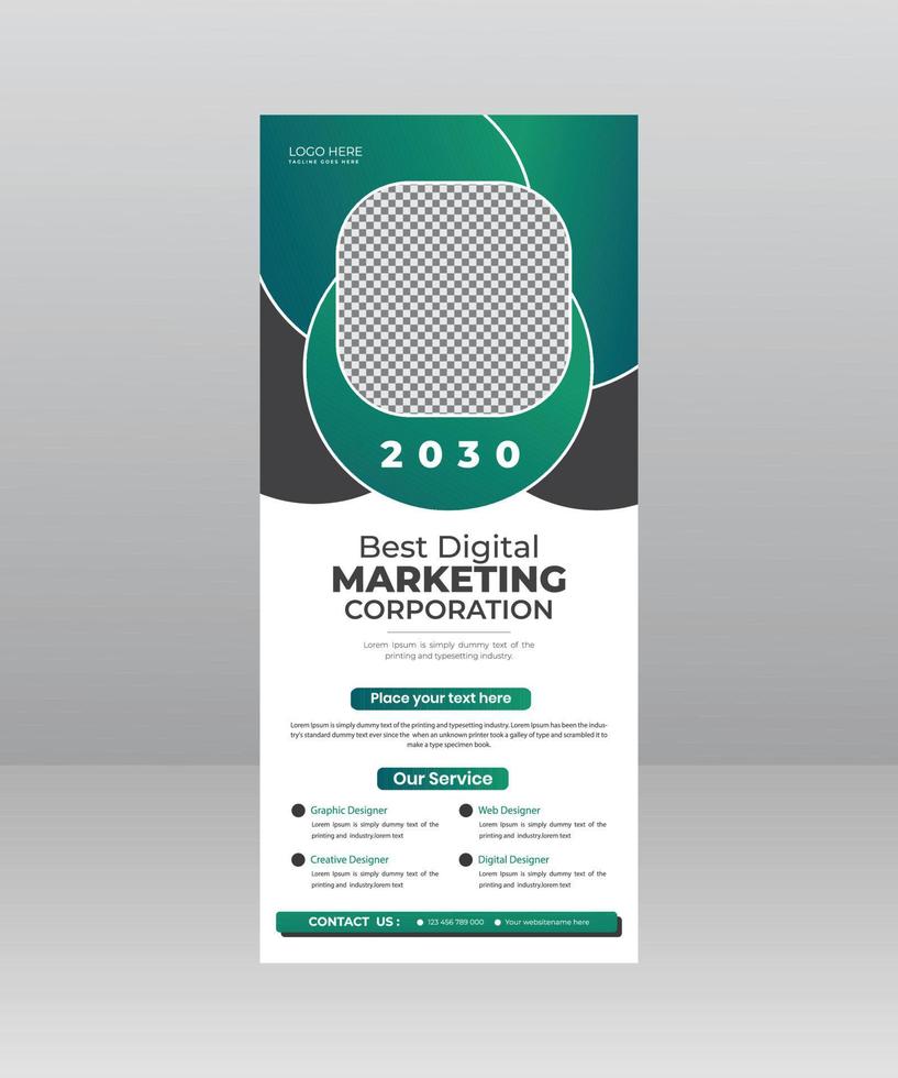 Roll Up Banner Stand Template Design, Business Flyer, Display, X-banner, Flag-banner, and Cover Presentation for Multipurpose vector