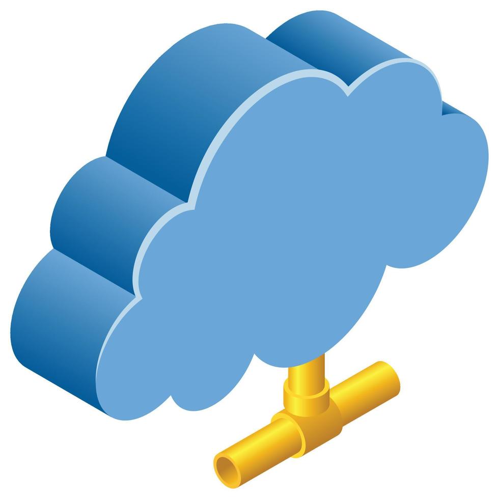 Cloud Network - Isometric 3d illustration. vector