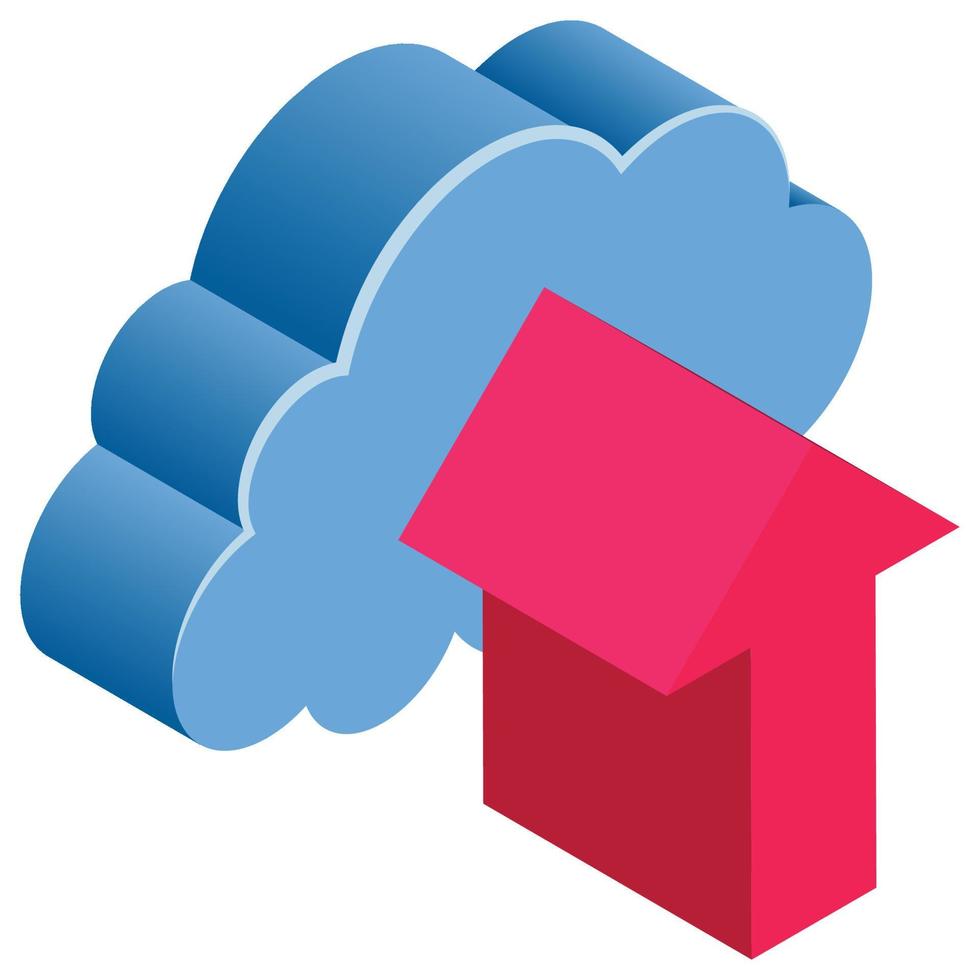 Upload Cloud - Isometric 3d illustration. vector