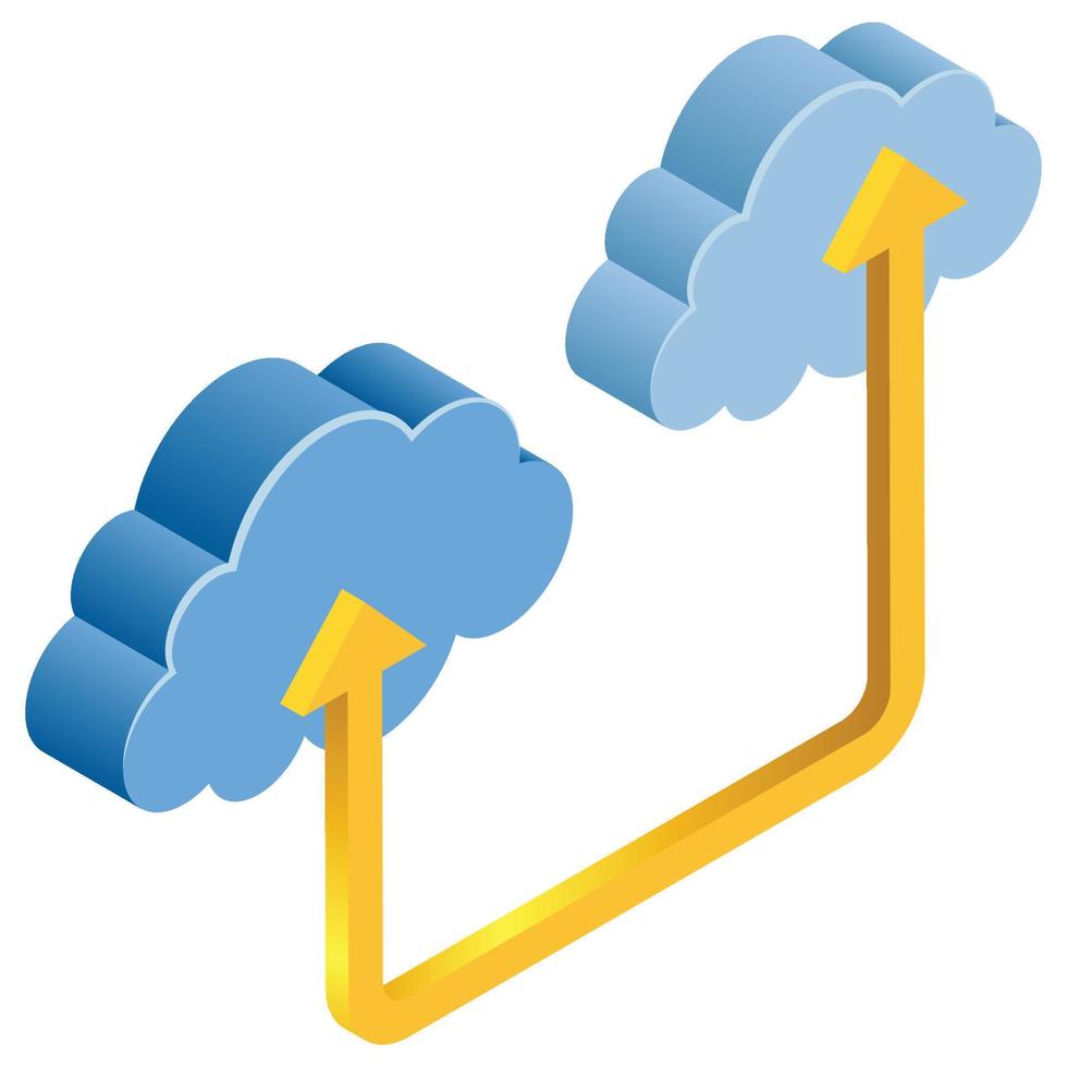 Cloud Network - Isometric 3d illustration. vector