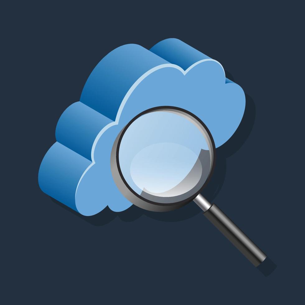 Find Cloud - Isometric 3d illustration. vector