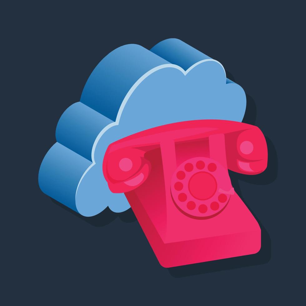 Telephone - Isometric 3d illustration. vector