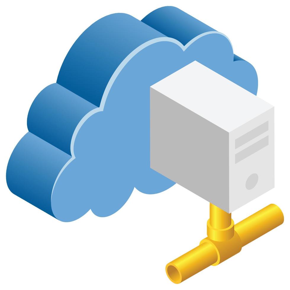 Cloud Server - Isometric 3d illustration. vector