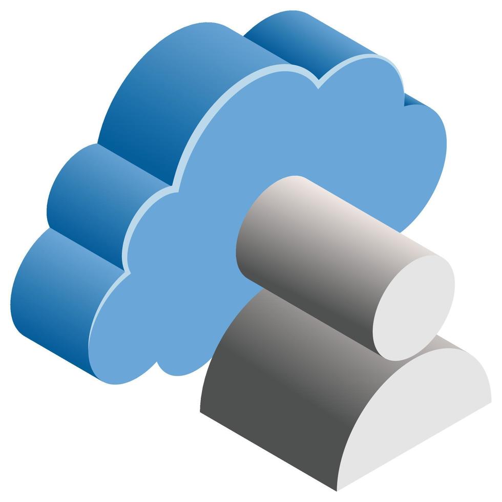 Cloud Account - Isometric 3d illustration. vector