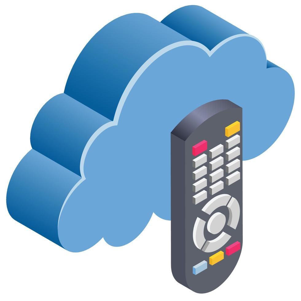 Cloud Control Remote - Isometric 3d illustration. vector
