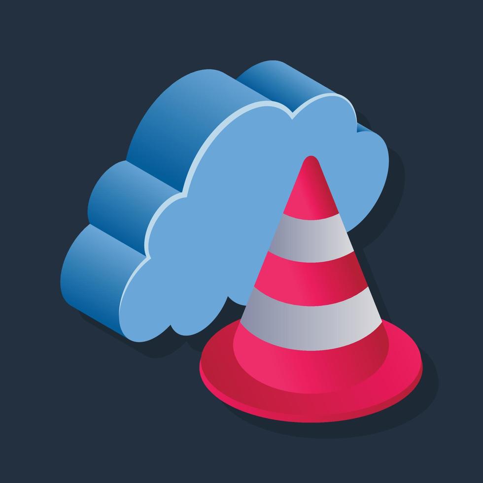 Cloud Stop - Isometric 3d illustration. vector