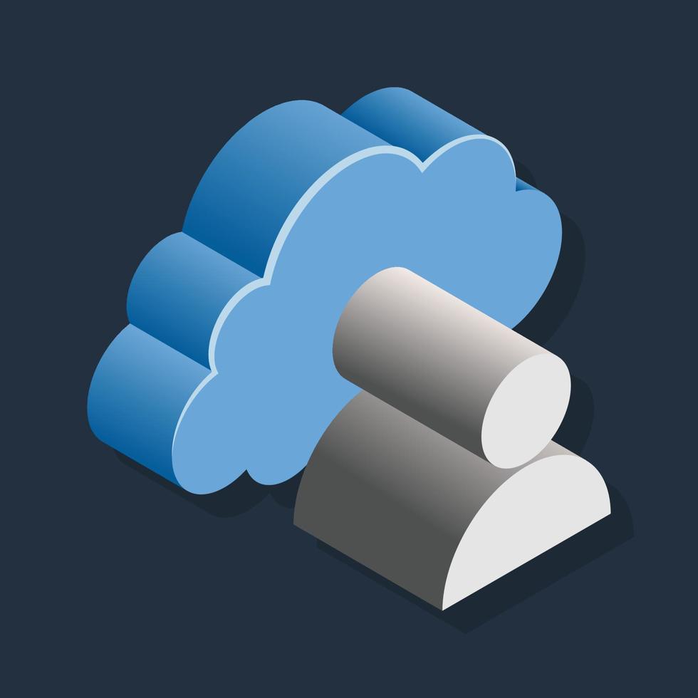 Cloud Account - Isometric 3d illustration. vector