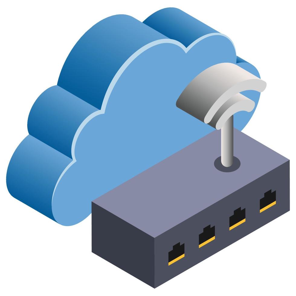 Router - Isometric 3d illustration. vector