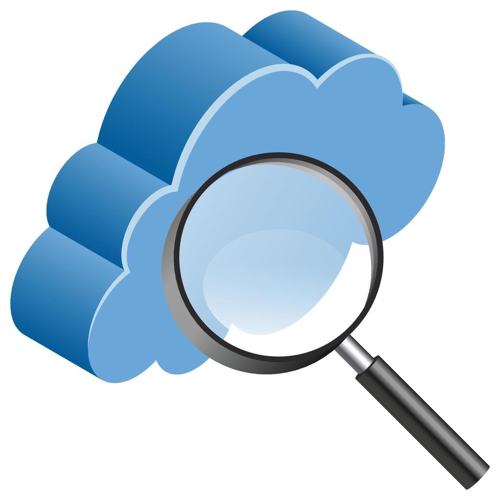 Find Cloud - Isometric 3d illustration. vector