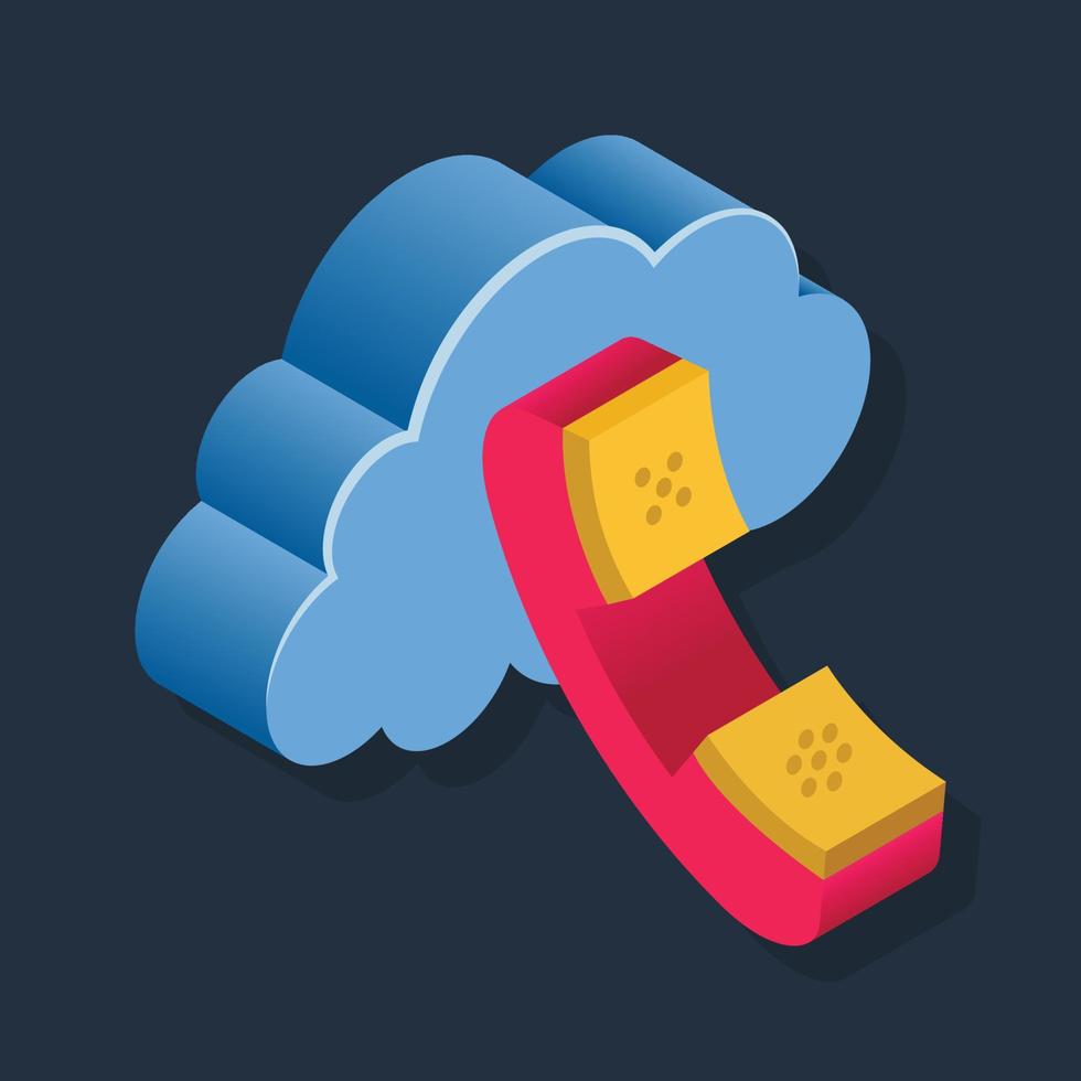 Call - Isometric 3d illustration. vector
