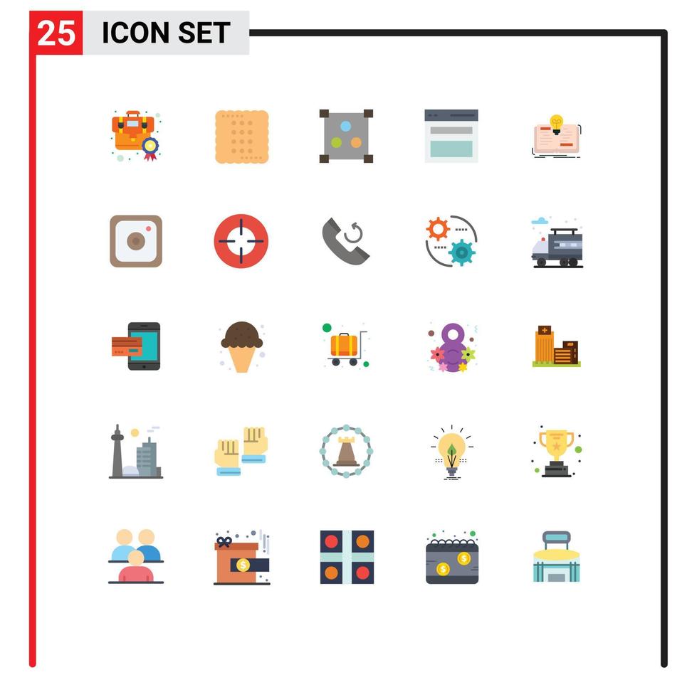 25 Flat Color concept for Websites Mobile and Apps book menu food interface online Editable Vector Design Elements