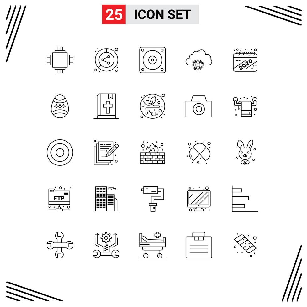 25 Line concept for Websites Mobile and Apps infrastructure globe lead city mechanic Editable Vector Design Elements