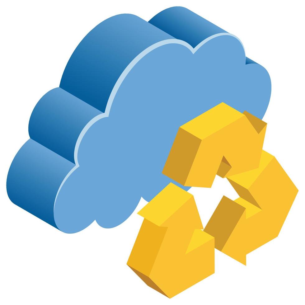 Cloud Sync - Isometric 3d illustration. vector