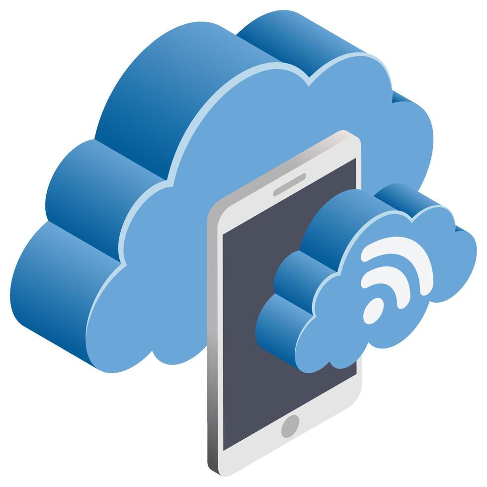WeWifi Server - Isometric 3d illustration. vector