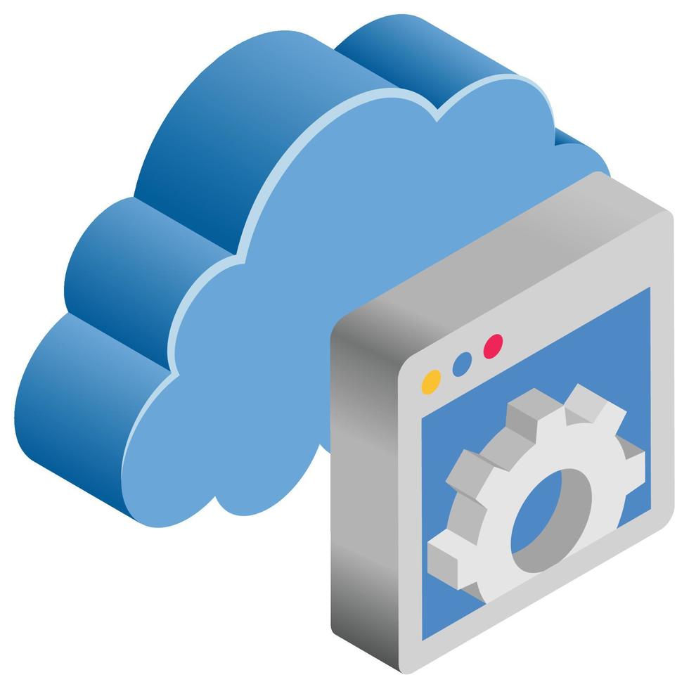 Browser Setting - Isometric 3d illustration. vector