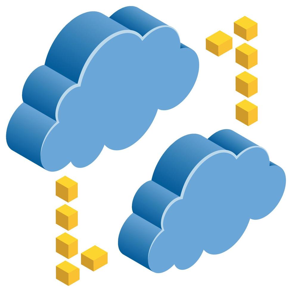 Cloud Networking - Isometric 3d illustration. vector